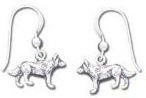wolves silver earrings